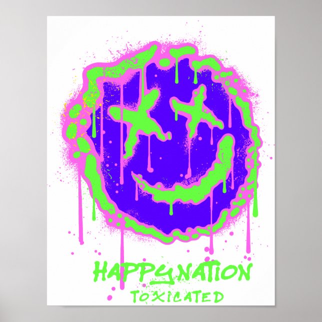 Happy Nation Toxix Art Poster - Negrito, Irônico (Frente)