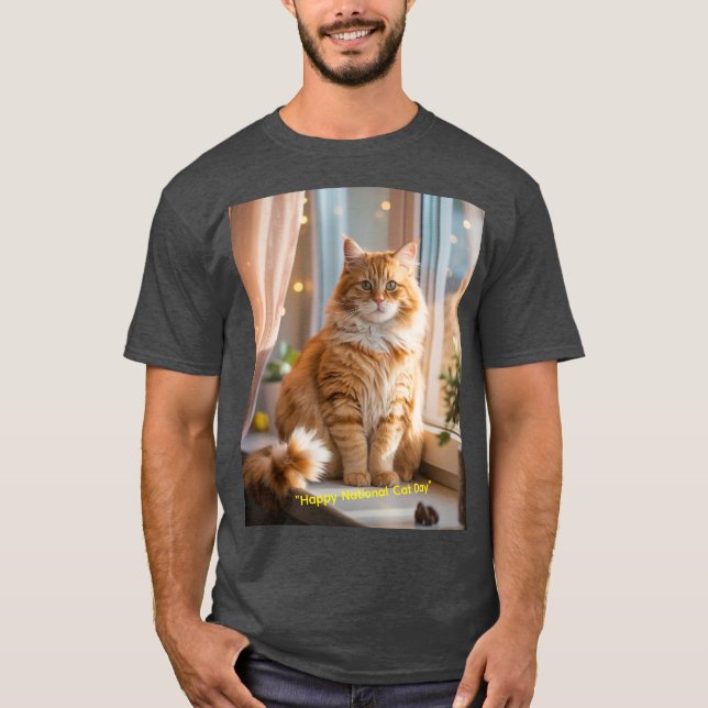 Happy National Cat Day T-Shirt (Frente)