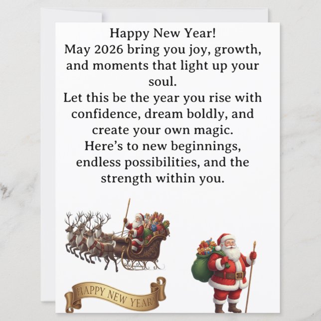 Happy New Year 2026 – Inspirational Greeting Card (Frente)