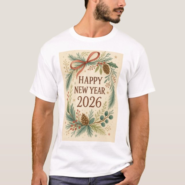 happy new year 2026 rustic family t-shirt (Frente)