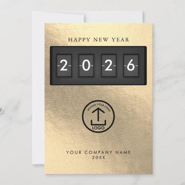 Happy New Year Corporate Business Logo Gold (Frente)