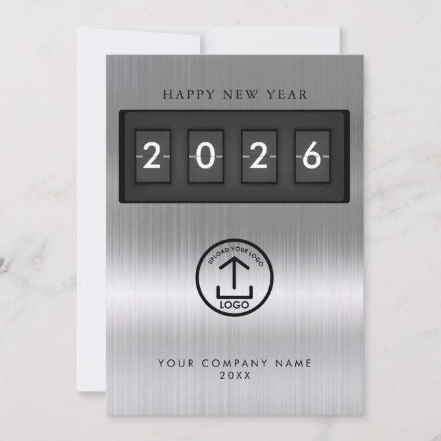 Happy New Year Corporate Business Logo Metallic (Frente)
