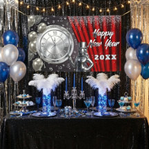 Happy New Year Countdown Silver and Red