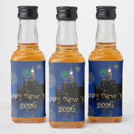 Happy New Year’s Eve Midnight Fireworks City Light