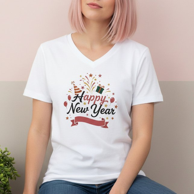 Happy New Year T-Shirt – Elegant Modern Festive (Criador carregado)
