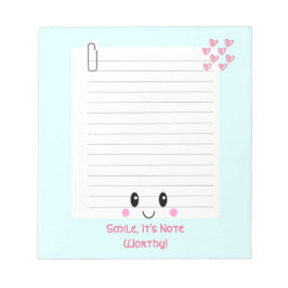 Happy Notes Blue: Bloco de notas Kawaii