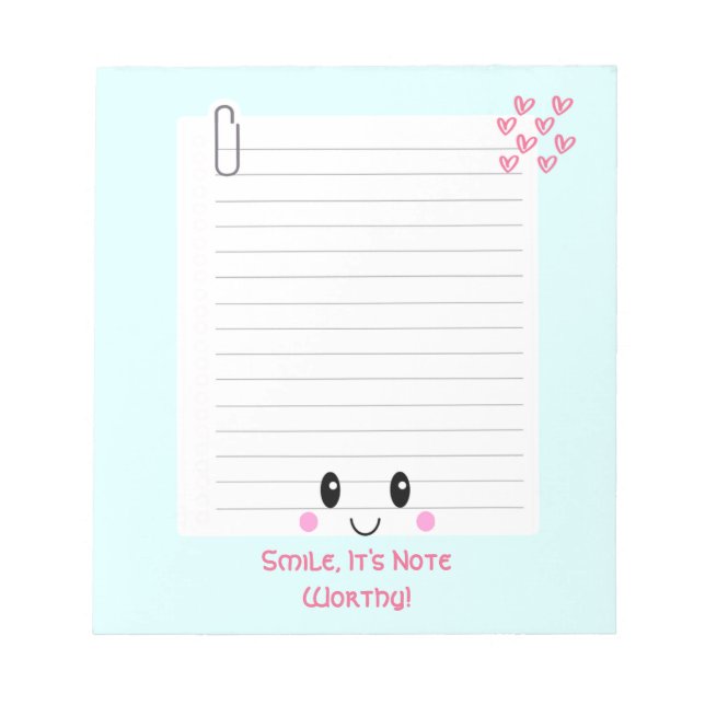 Happy Notes Blue: Bloco de notas Kawaii (Frente)