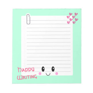 Happy Notes Green: Bloco de notas Kawaii