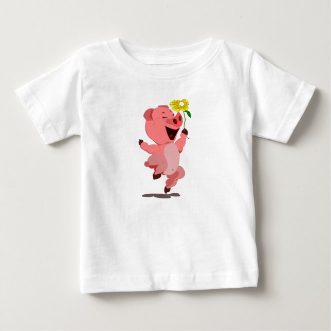 Happy Pig Baby T-Shirt (Frente)