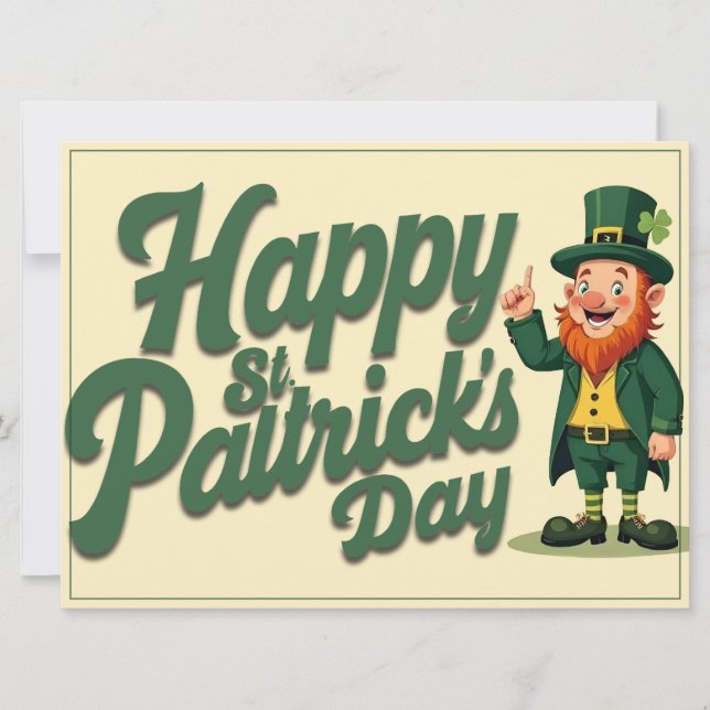 Happy St. Patrick’s Day Cute Leprechaun (Frente)