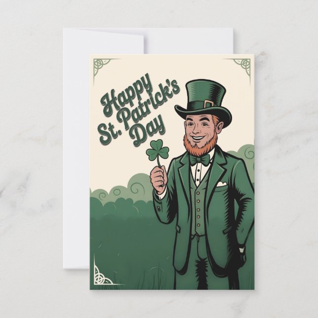 Happy St. Patrick’s Day Vintage Leprechaun (Frente)
