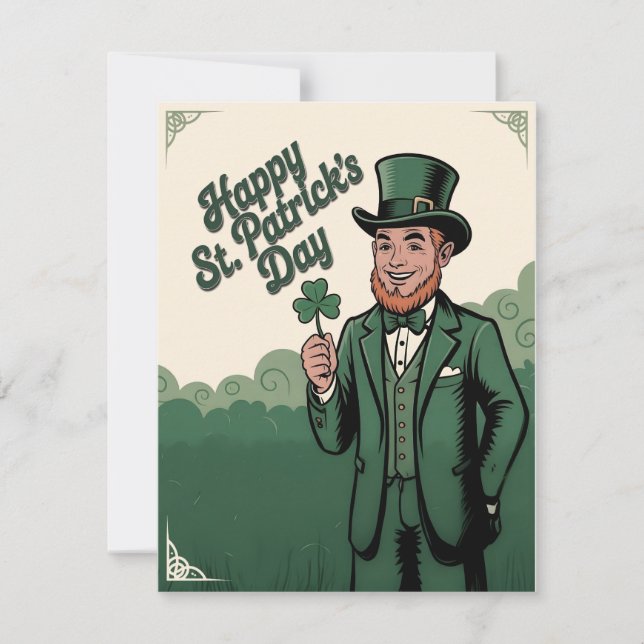 Happy St. Patrick’s Day Vintage Leprechaun (Frente)