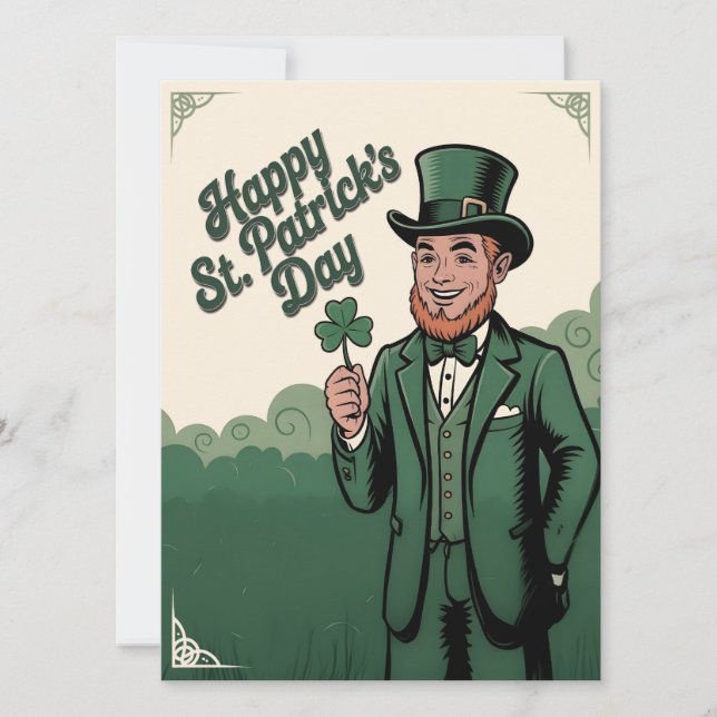 Happy St. Patrick’s Day Vintage Leprechaun (Frente)