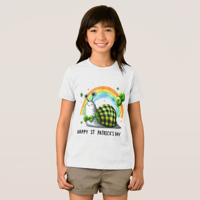 Happy St. Patrick’s Kid’s T-shirt with Back Print (Frente Completa)