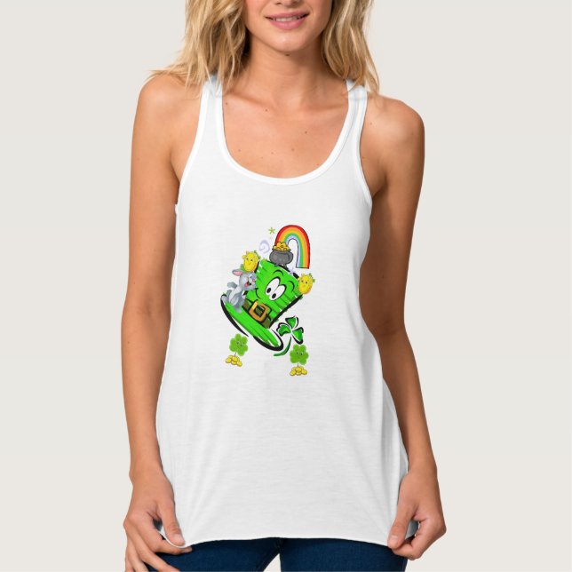Happy St. Patrick's Rabbit Tank Top (Frente)
