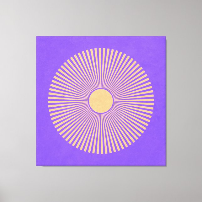 Happy Sunburst Stretched Canvas Print (Frente)
