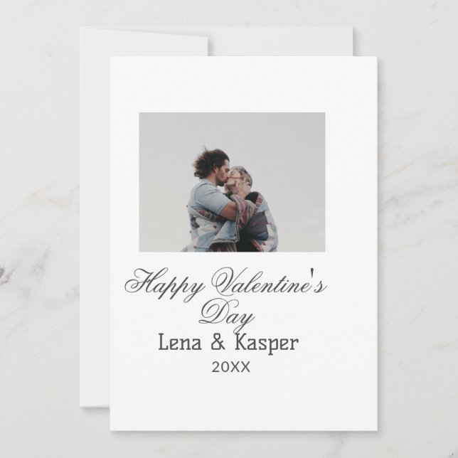 Happy Valentine's day couple photo modern simple t (Frente)