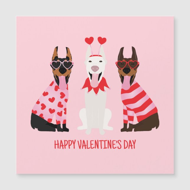 Happy Valentines Day Dobermann Dogs (Frente)