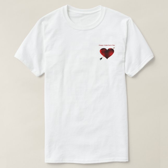 Happy Valentine's Day Pocket T-Shirt (Frente do Design)
