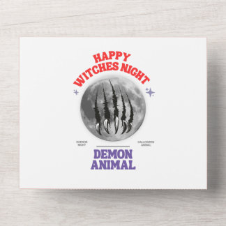 happy witches night demon animal birthday card