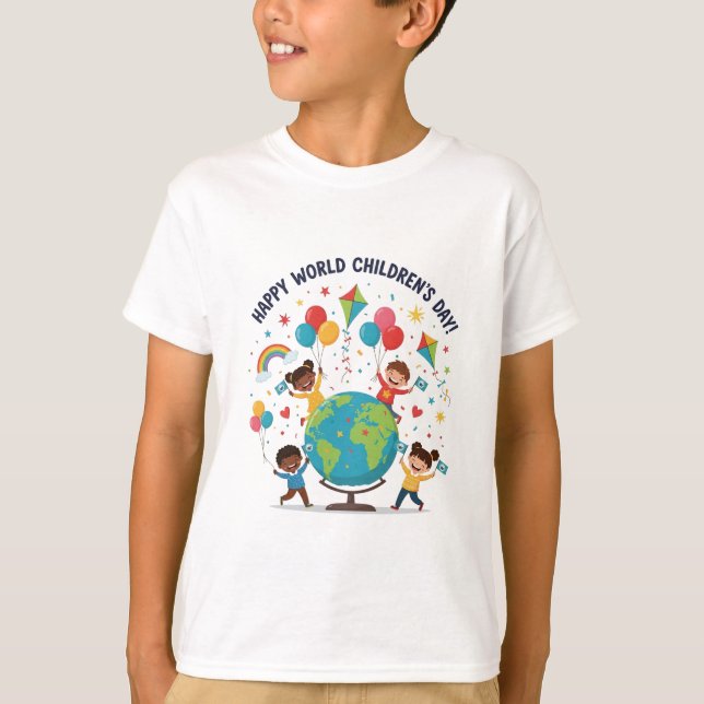 Happy world children's day T-shirt for Boys (Frente)