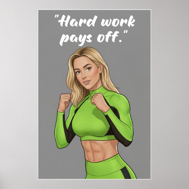 Hard Work Pays Off – Fitness Motivation Poster (Frente)
