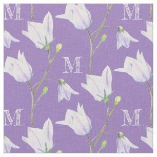 Harebell monograma tecido azul roxo