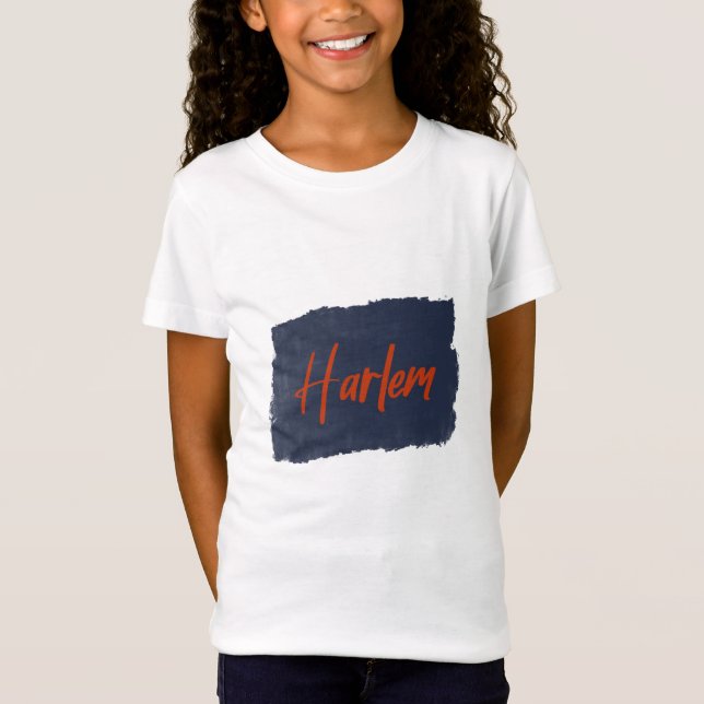 Harlem Handwrite Red Typografia T-Shirt (Frente)