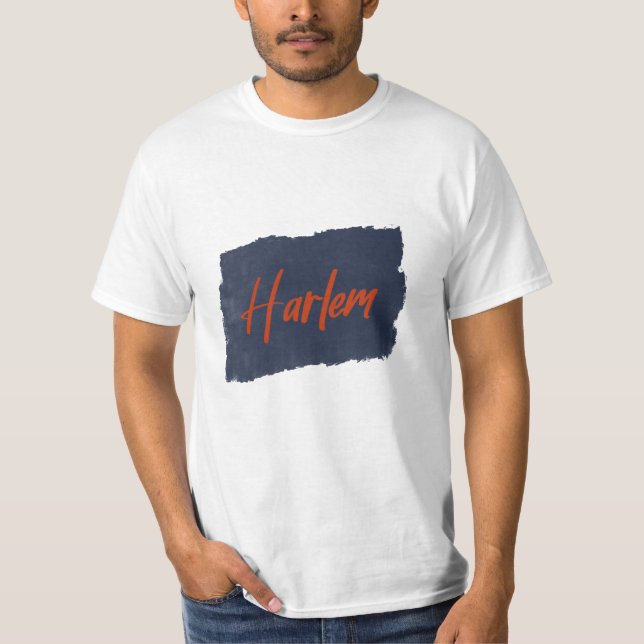 Harlem Handwrite Red Typografia T-Shirt (Frente)