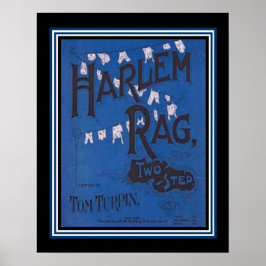 "Harlem Rag" Vintage - Poster de Música com Folha