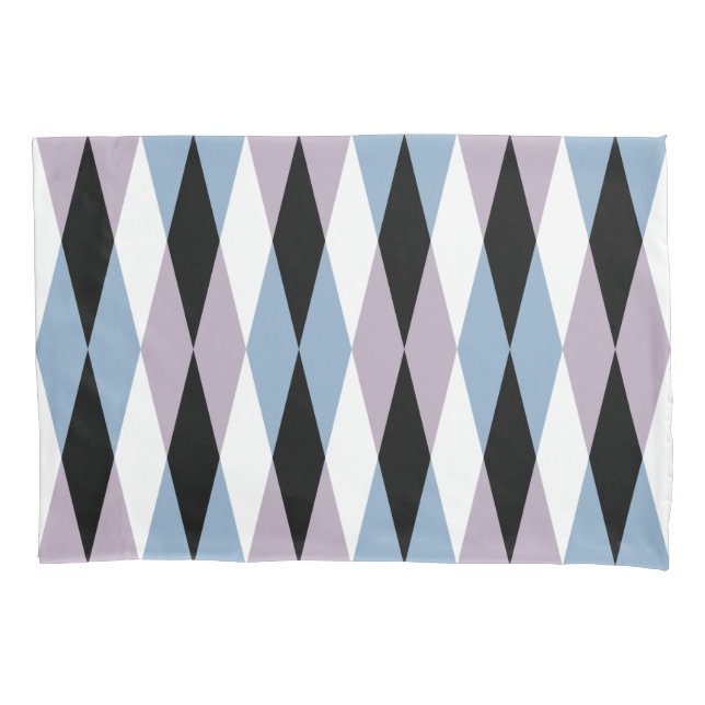 Harlequin Diamond Patterno - Blue and Dusty Lilac (Frente)