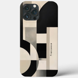 Harmonia em Tons: Composição Abstrata em Preto e B
