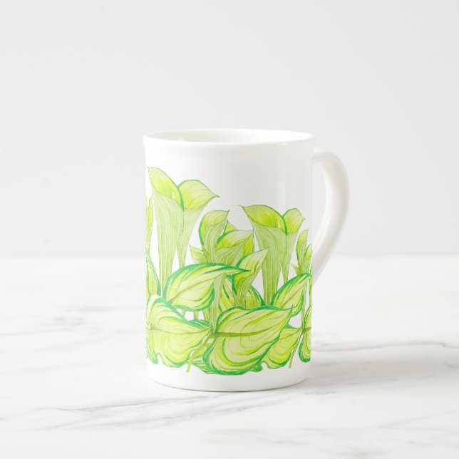 "Harmonia em Verde" em uma Caneca China Óssea (Frente Esquerda)
