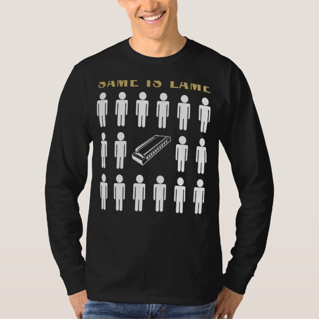 Harmonica Igual é Camiseta Idiota - Sopre para lon (Frente)