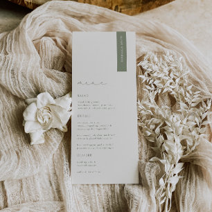 HARMONY Sage Green Modern Wedn Menu Place Card