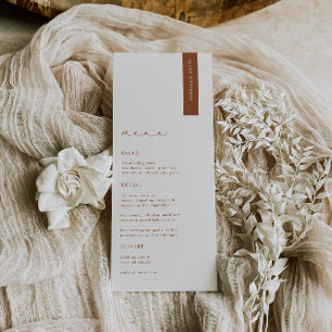 HARMONY Terracotta Modern Wedn Menu Place Card