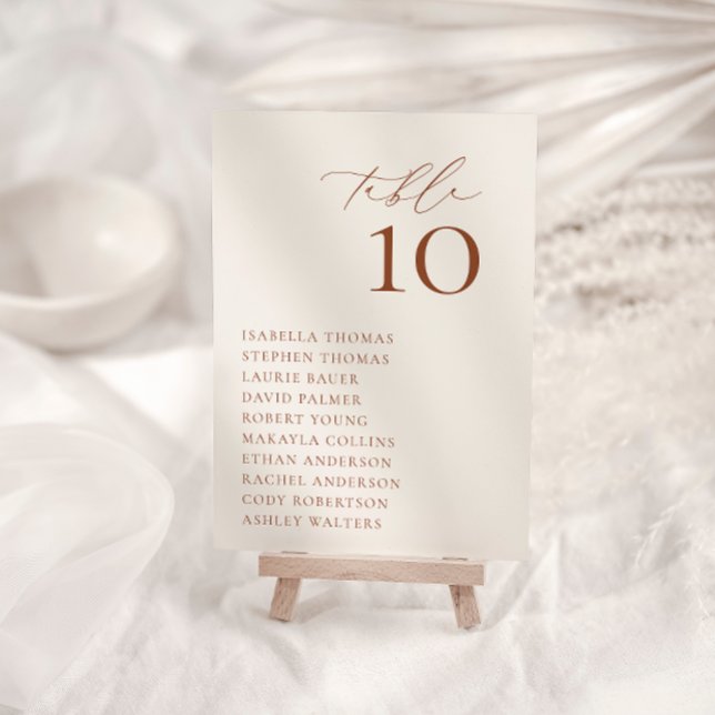 HARMONY Terracotta Sentage Table Number Cartão (Criador carregado)