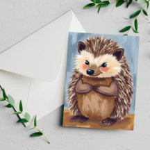 Harold oouriço | Cartão de Aquarela de Animal Fofo