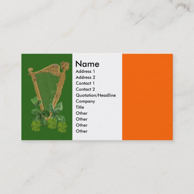 Harpa de cartões de visitas de Tara (Frente)