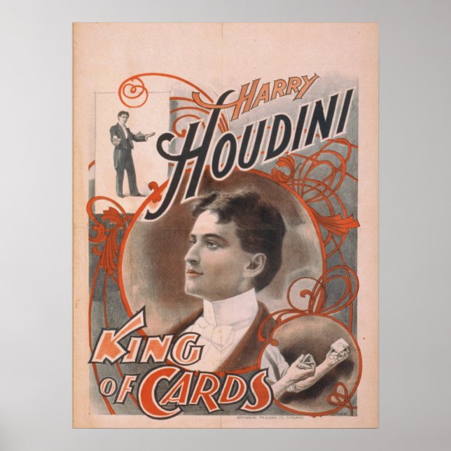 Harry HOUDINI Magalhista VAUDEVILLE Poster (Frente)