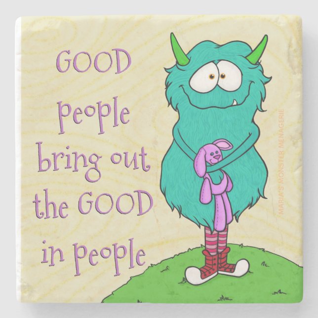 Harry o monstro w/quote, porta copos de pedra (Frente)