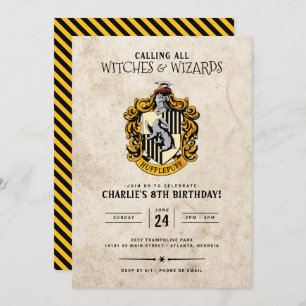 Harry Potter Birthday   Convite Hufflepuff