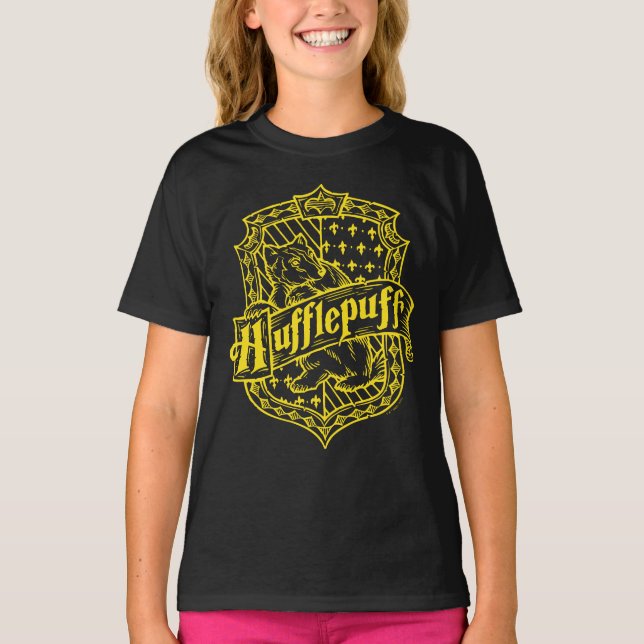 HARRY POTTER™ HUFFLUFF™ Line Art Crest T-Shirt (Frente)