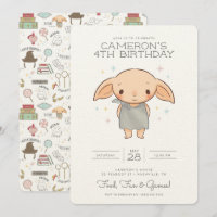 Harry Potter Simples - Convite de Aniversário Dobb