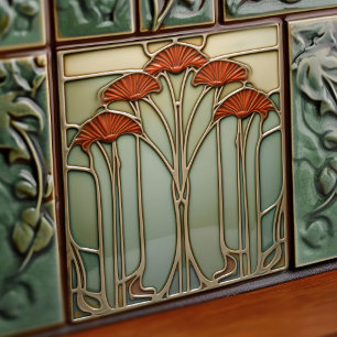 Harvest Crescendo Art Nouveau Azulejo cerâmico