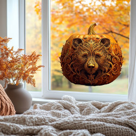 Harvest Guardian Bear Ornamentado Autumn Pumpkin A