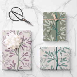Hastes de Jardim Verde e Malva Botânica Moderna