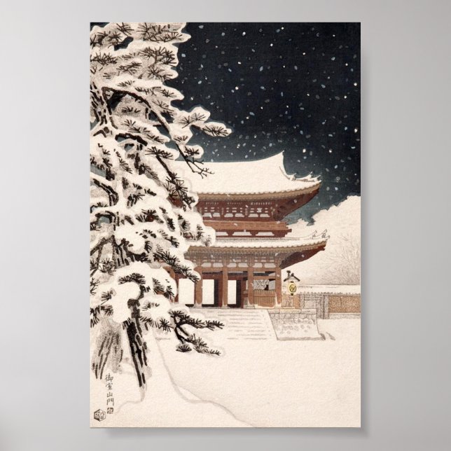 Hasui Kawase Winter Scenery Poster (Frente)