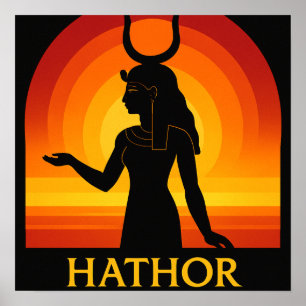 Hathor Egípcia Deusa Sunset Poster Art