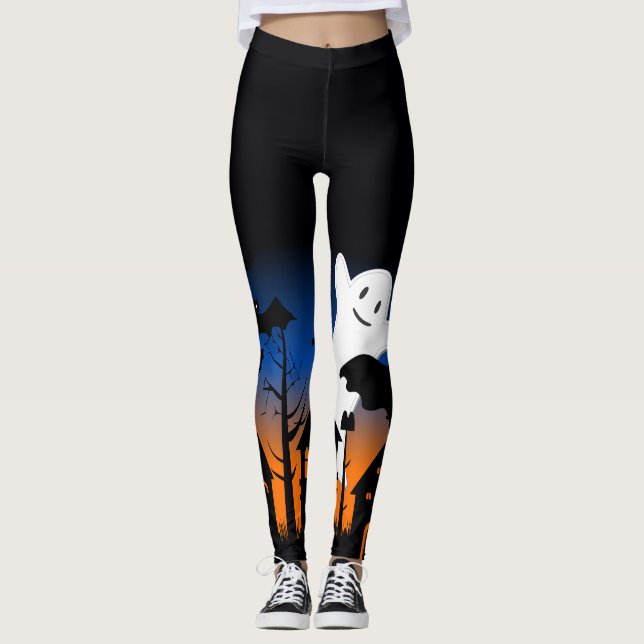 Haunted House Halloween Leggings (Frente)